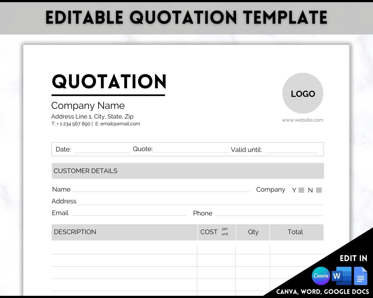 Quotation Template For Furniture at Tina Lown blog